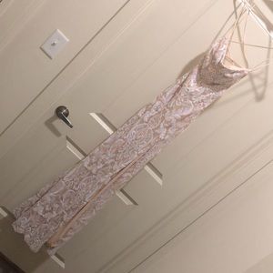 Priya formal iridescent sequin scroll dress by Windsor. NWT